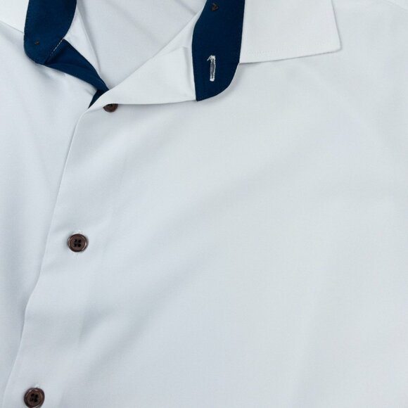 State & Liberty Performance Dress Shirt Men's XL Athletic Solid White Stretch - Picture 7 of 15